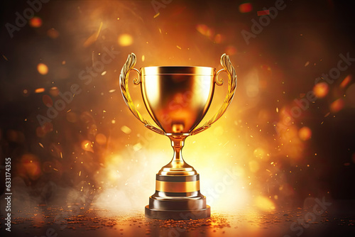 Success Champion Golden Trophy for Winner Background 