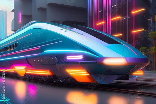 新幹線、未来的な乗り物｜Shinkansen, futuristic vehicle. Generative AI © happy Wu 