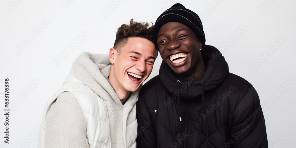 Two interracial best friends laughing AI Generated Two interracial best friends laughing AI Generated