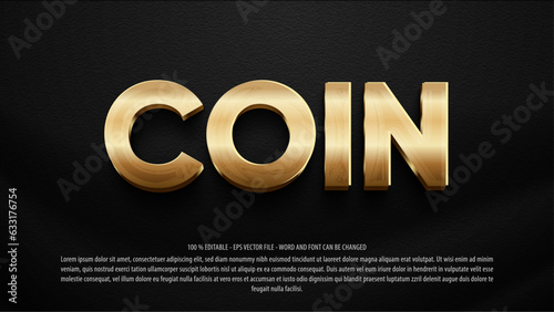 Golden coin editable text effect