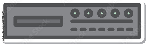 ステッカー風シンプル電化製品の単品アイコン　CDプレイヤー