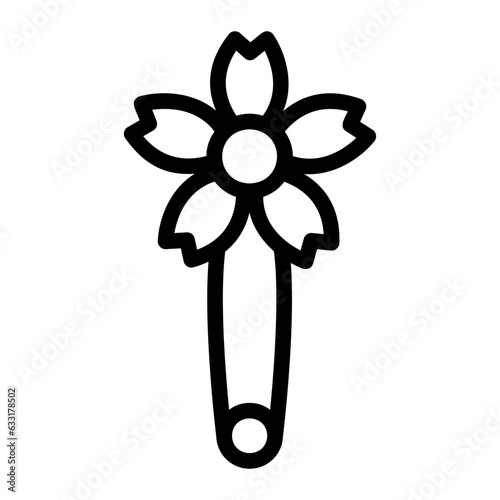 brooch line icon