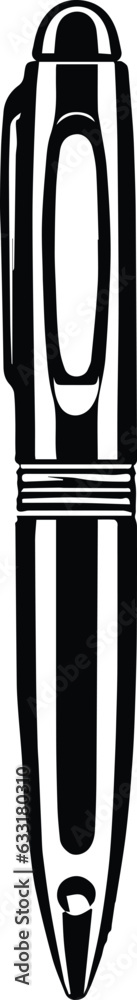 Ball Point Pen Logo Monochrome Design Style