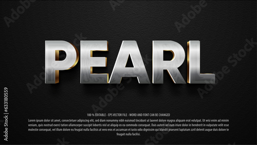 Pearl style editable text effect