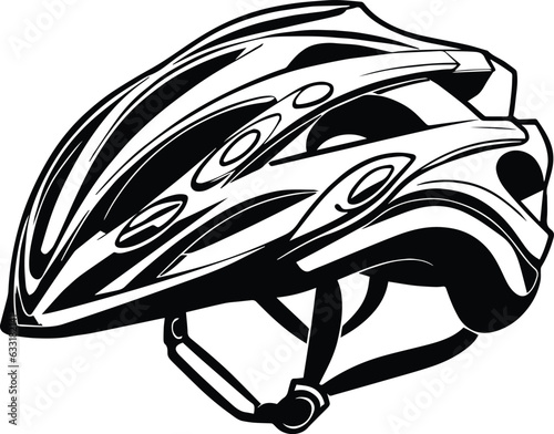 Bicycle Helmet Logo Monochrome Design Style