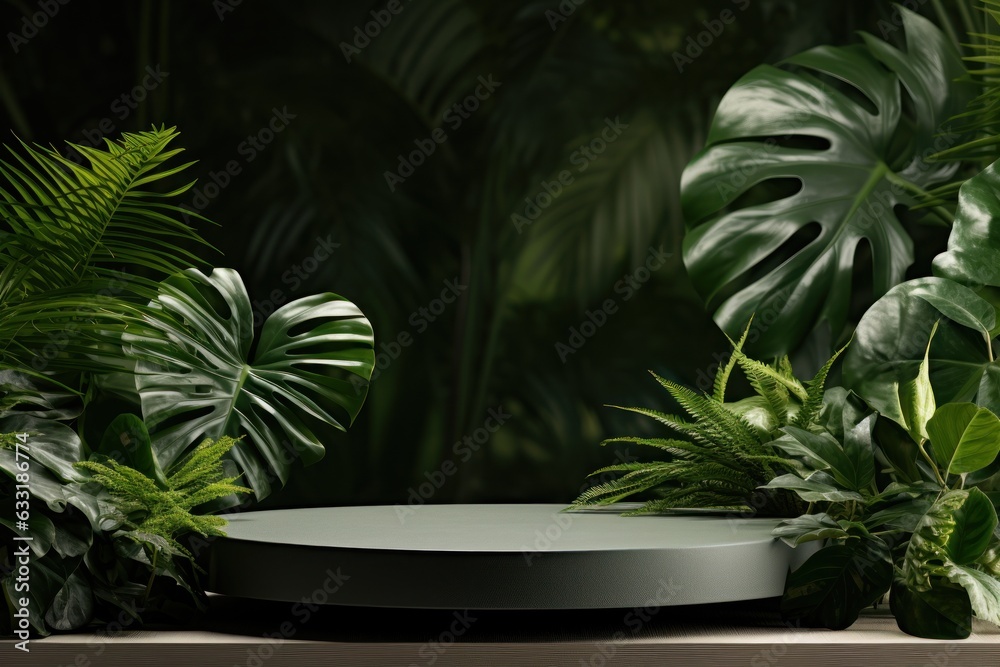 mockup podium or platform for product presentation display . Generative AI mockup podium or platform for product presentation display . Generative AI