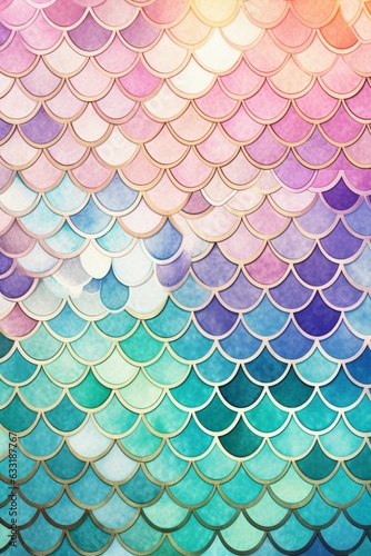 Whimsical mermaid scales pattern