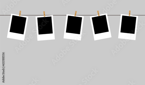 hanging blank polaroid frame