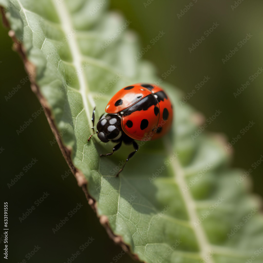 macro shot of a ladybug in a leaf insect macro shot of a ladybug in a leaf insect