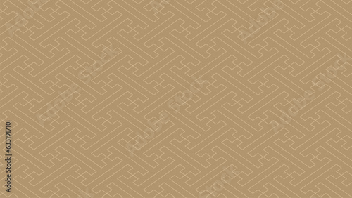 和風背景素材　渋めな金色の紗綾形模様　横長　16:9