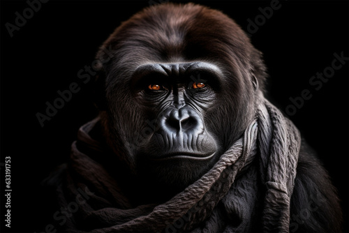 a gorilla wearing a snow cap © imur