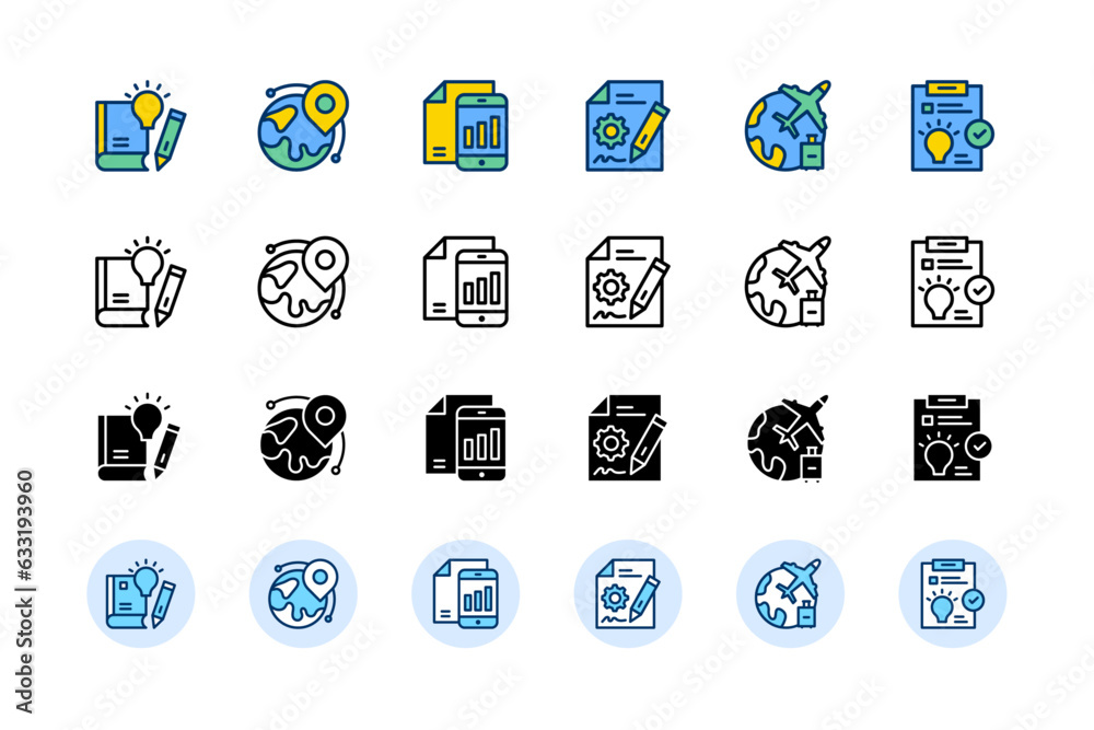 Business Progress Set Icon Pack. Vector Design.