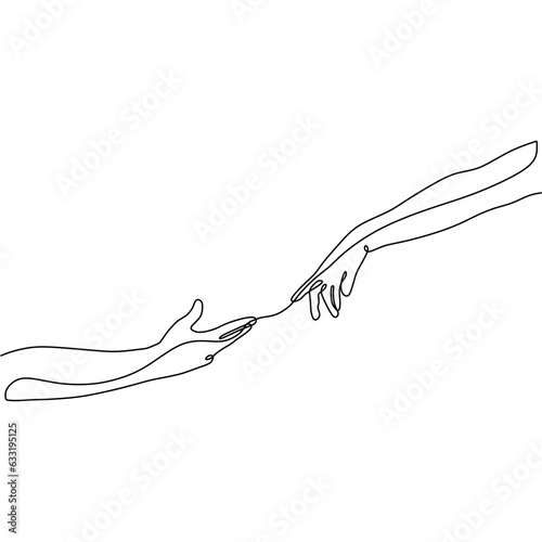 Continous Single Lineart Hand With Pose
