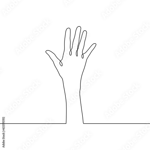 Continous Single Lineart Hand With Pose