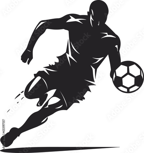 Soccer player with ball modern tattoo for t-shirt , Soccer and Football player silhouette design, Silhouette Football Player