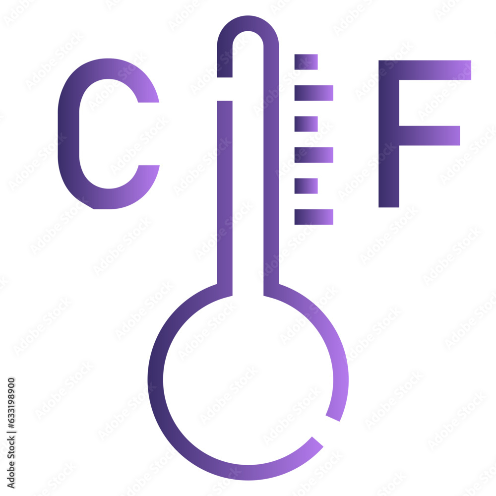 Temperature gradient icon on white background Temperature gradient icon on white background
