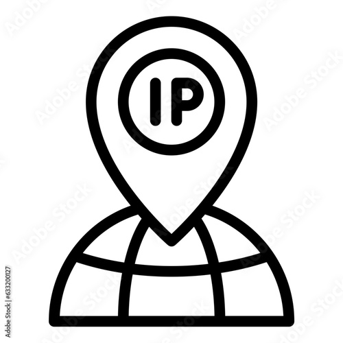 IP Address or ip location outline icon