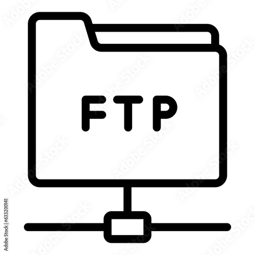 FTP file transfer protocol outline icon