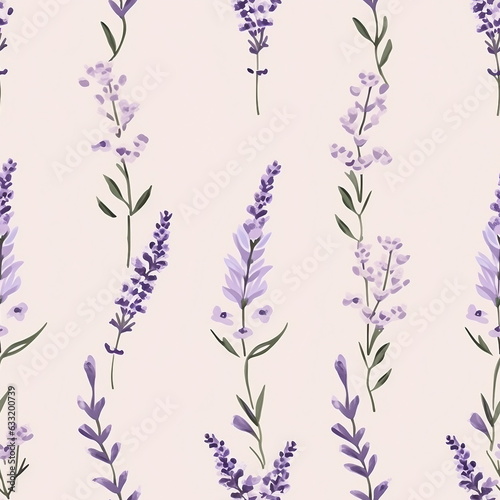Seamless background of tender watercolor lavender on ivory beige