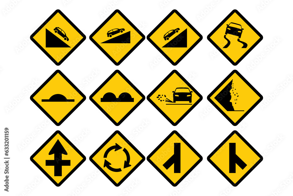 Vector Collection of Road Traffic Signs isolated on white background Vector Collection of Road Traffic Signs isolated on white background