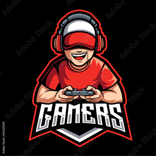 Gamer e sport mascot logo design for gaming or streamer