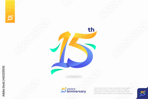 Number 15 logo icon design, 15th birthday logo number, anniversary 15 photo