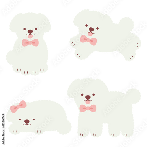 a set of white Toy Poodles for banners, cards, flyers, social media wallpapers, etc.