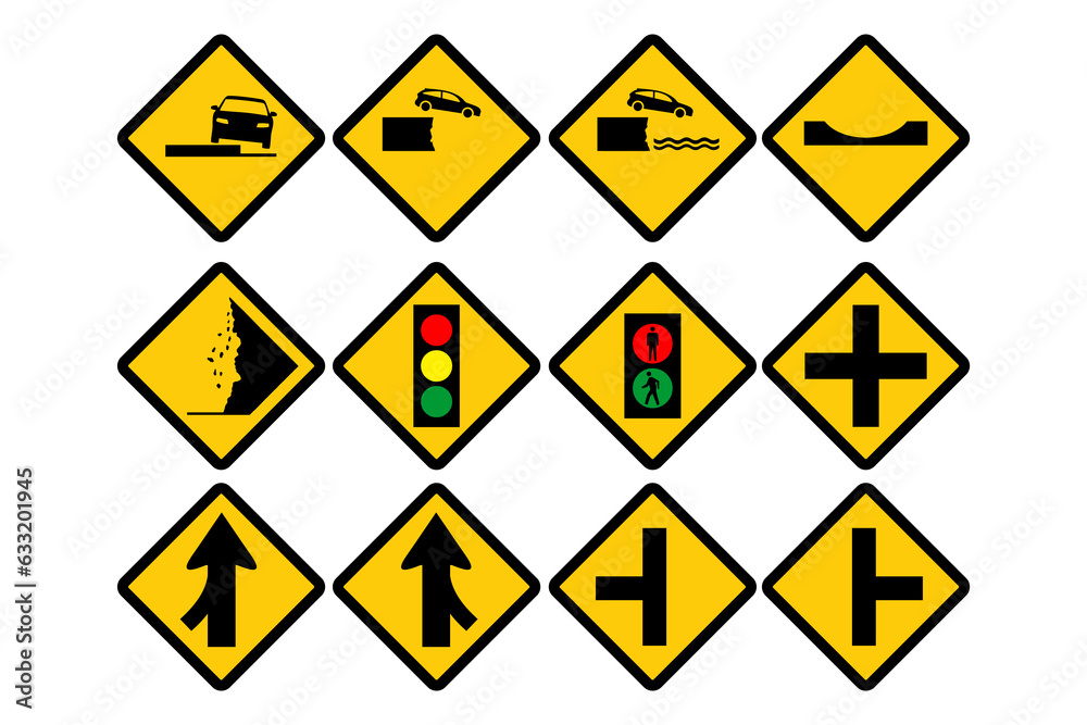 Vector Collection of Road Traffic Signs isolated on white background Vector Collection of Road Traffic Signs isolated on white background