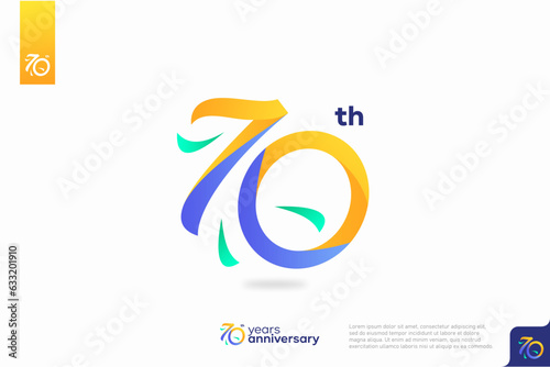 Number 70 logo icon design, 70th birthday logo number, anniversary 70 photo