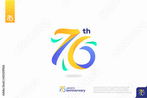 Number 76 logo icon design, 76th birthday logo number, anniversary 76 photo