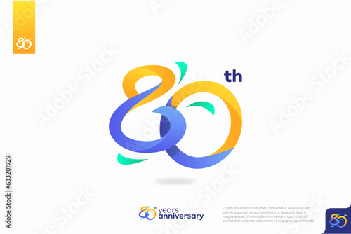 Number 80 logo icon design, 80th birthday logo number, anniversary 80