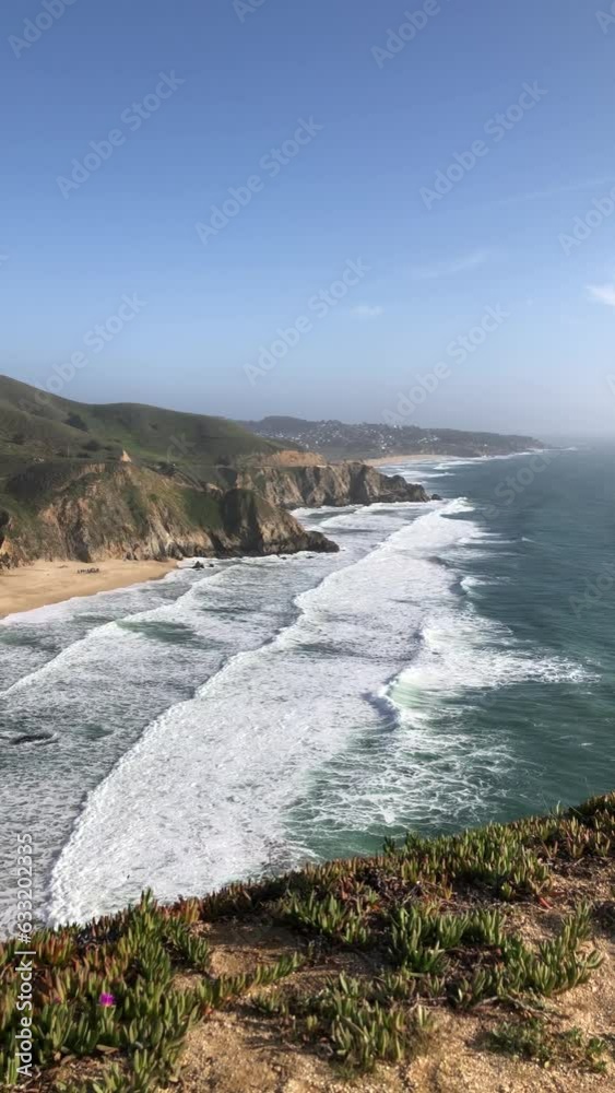 Beautiful view of Pacific ocean and beach in Northern California