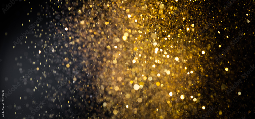 Abstract background Sparkle bokeh Gold Glitter and elegant for Christmas and Happy new year