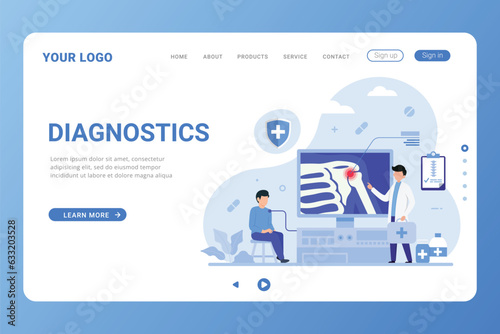 Orthopedics doctor web banner or landing page template