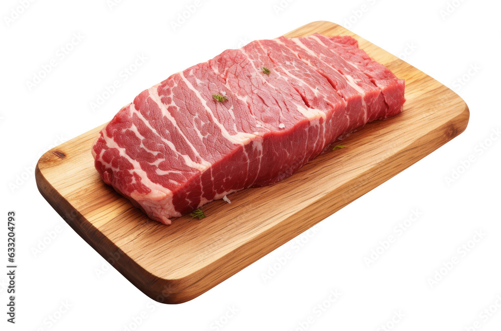 Piece of fresh meat isolated on transparent background