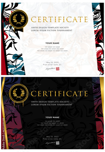 賞状１０３（横）certificate　award　表彰状　celebration