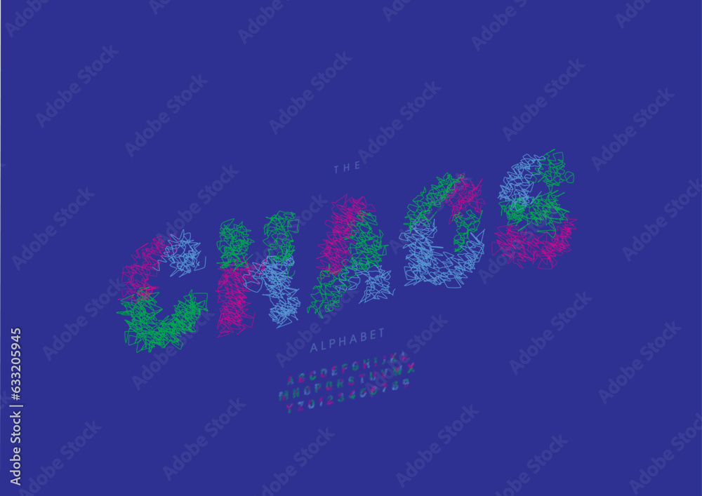 Vector of stylized modern font and alphabet Vector of stylized modern font and alphabet