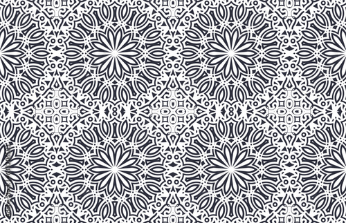 Flat mandala seamless pattern template