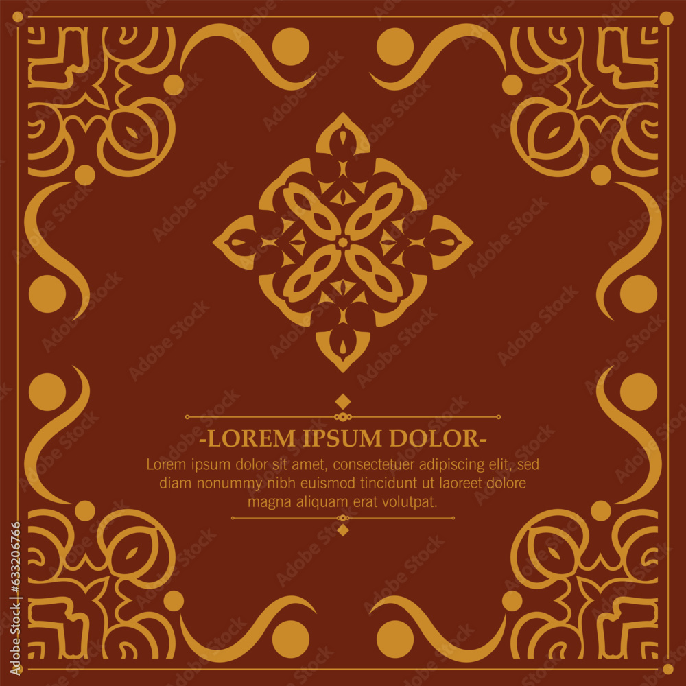 Vintage ornament greeting card vector template