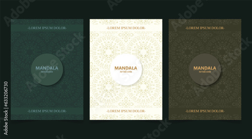 set of mandala cover in retro color