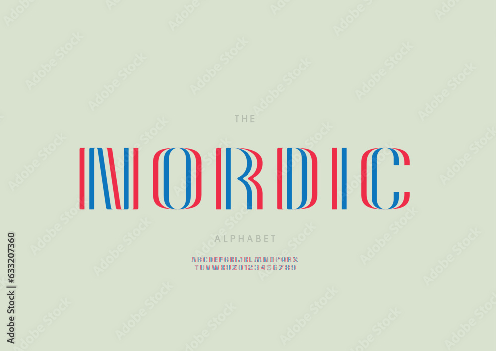 Vector of stylized modern font and alphabet Vector of stylized modern font and alphabet