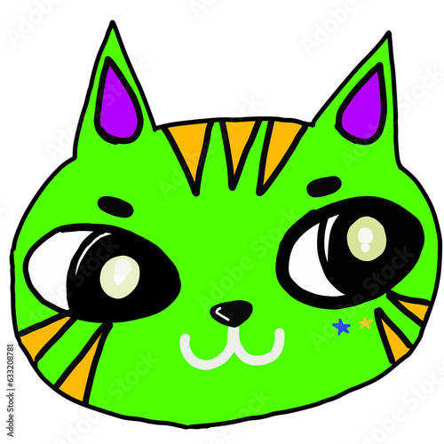 A group of fashionable round faced cats in many colors.