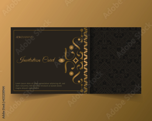 Gold invitation background style ornamental pattern