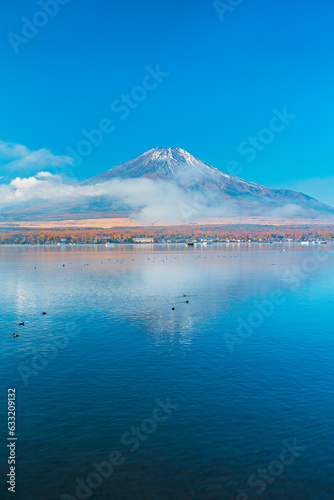 山中湖より富士山を望む