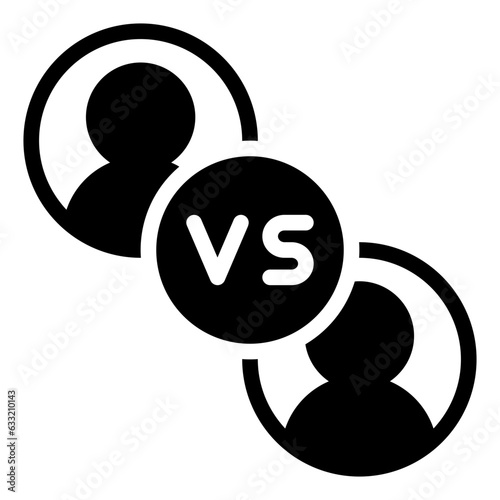 Match versus competition solid glyph icon