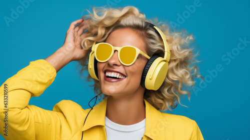 Woman white female portrait mp3 smile positive beauty music attractive happy listen happiness lifestyle headphones