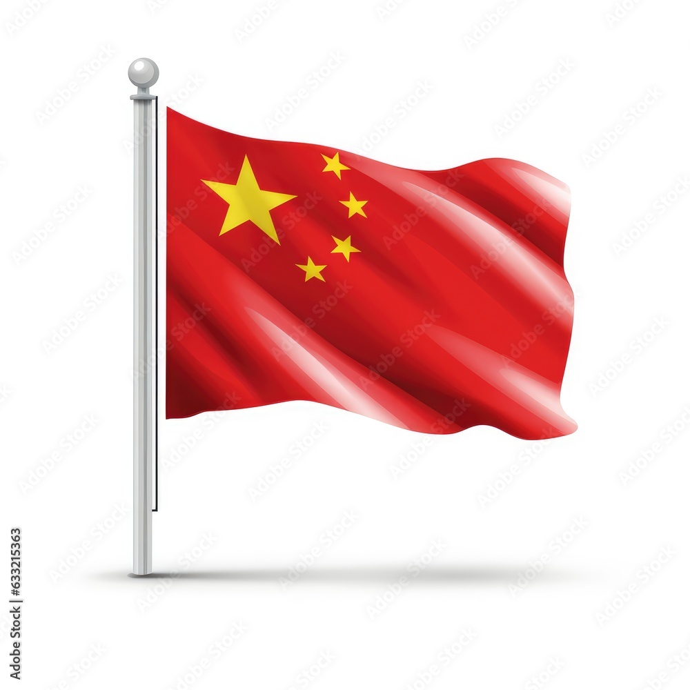 China Flag isolated on white background, China Flag isolated on white background,