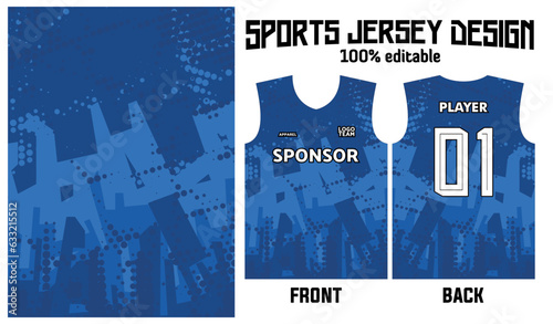 blue abstract pattern jersey design for sport uniform