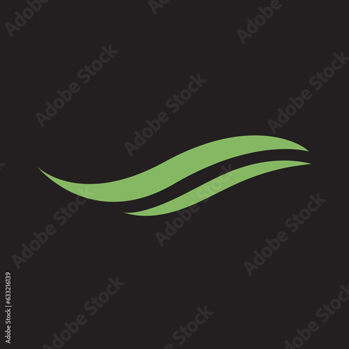 Wave green logo symbol unique layout plan.
