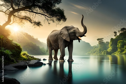 elephants in the river